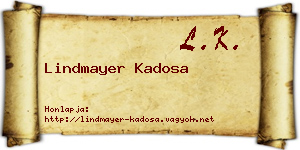 Lindmayer Kadosa névjegykártya