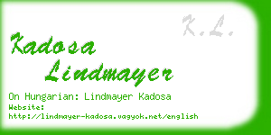 kadosa lindmayer business card